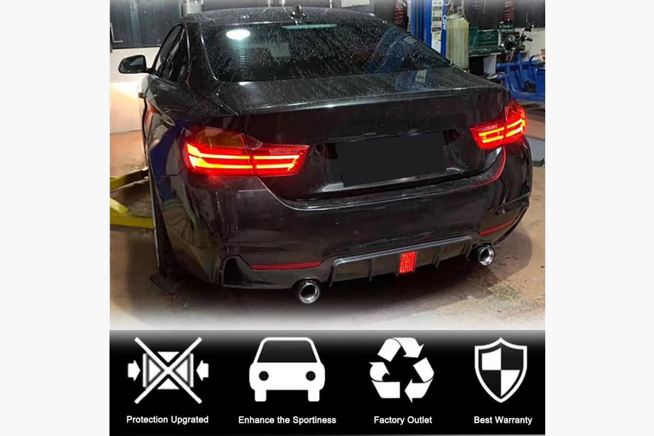 BMW 4 Serie F32/F33/F36 2012–2020 Achterbumper diffuser V8 (voor M-Sport, carbon) Foto 12