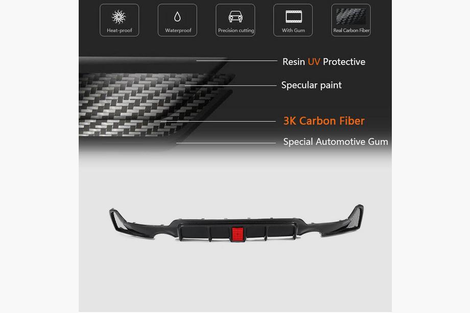 BMW 4 Serie F32/F33/F36 2012–2020 Achterbumper diffuser V8 (voor M-Sport, carbon) Foto 15