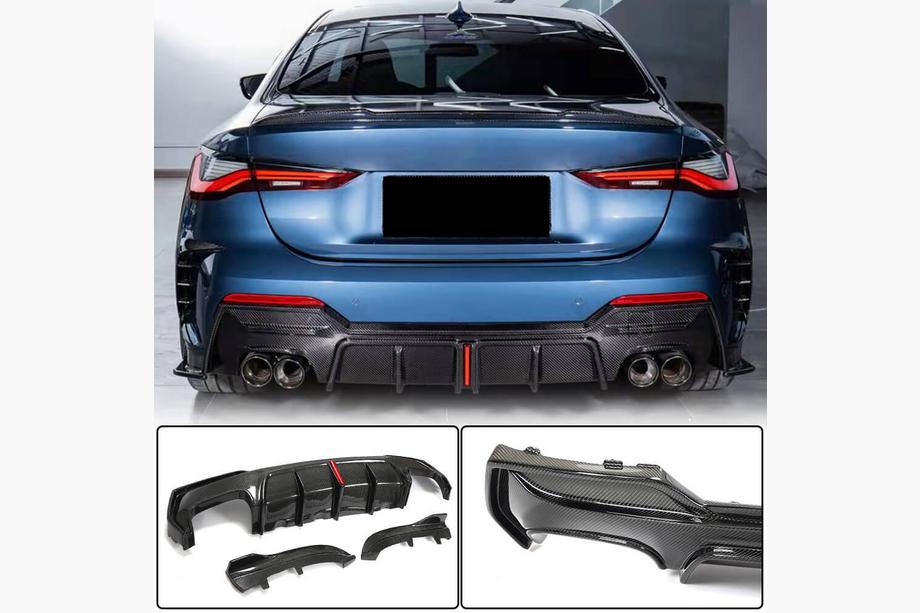 BMW 4-serie G22/23/26 2020– Achterbumperdiffuser V3 (voor G22/G23 M-Sport, carbon) Foto 1