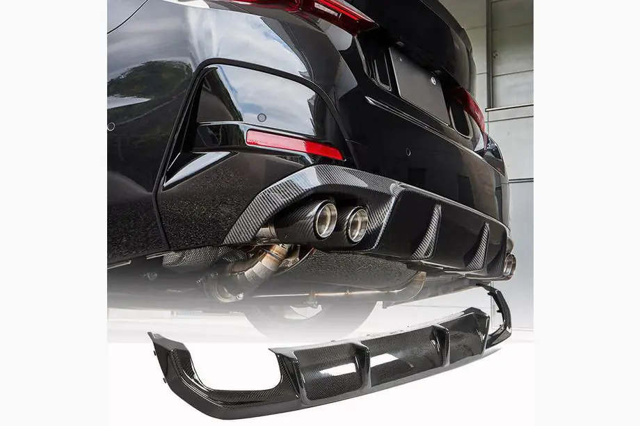 BMW 4-serie G22/23/26 2020– Achterbumper diffuser V2 (voor G26 M-Sport, carbon) Foto 1