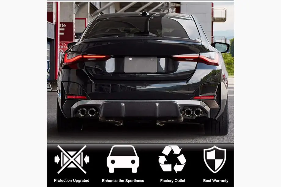 BMW 4-serie G22/23/26 2020– Achterbumper diffuser V2 (voor G26 M-Sport, carbon) Foto 2
