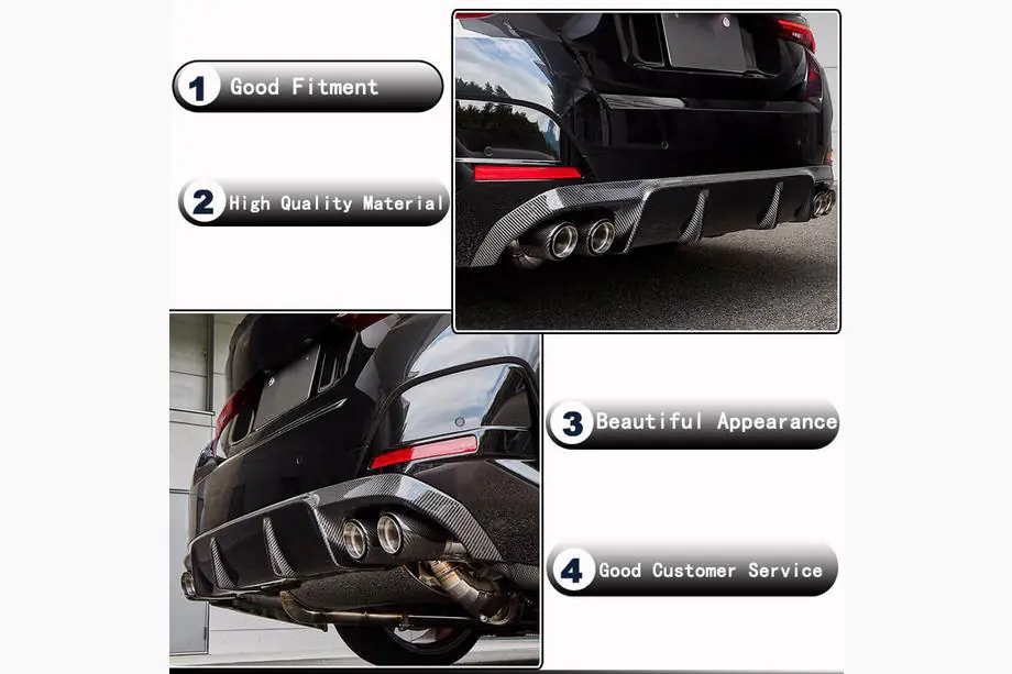 BMW 4-serie G22/23/26 2020– Achterbumper diffuser V2 (voor G26 M-Sport, carbon) Foto 3