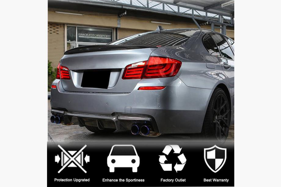 BMW 5 Serie F10/F11 2010–2016 Achterbumper diffuser V1 (voor F10 M-Sport, carbon) Foto 3