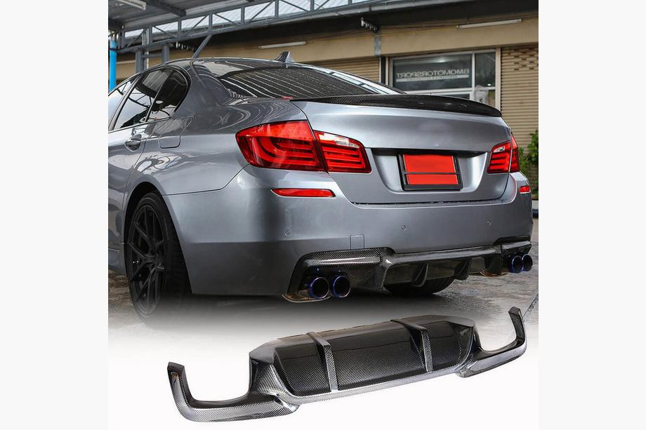 BMW 5 Serie F10/F11 2010–2016 Achterbumper diffuser carbon V2 (M-Sport) Image