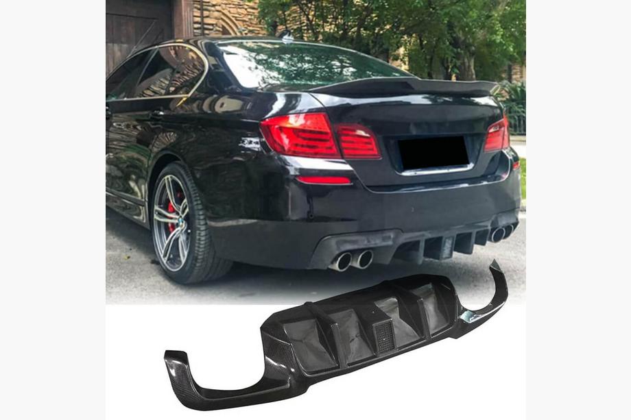 BMW 5 Serie F10/F11 2010–2016 Achterbumper diffuser V2 (voor F10 M-Sport, carbon) Image