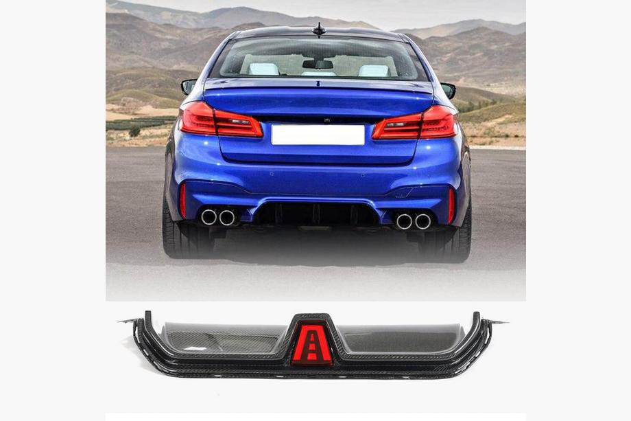 BMW 5 Serie G30/G31 2017–2023 Achterbumper diffuser V2 (voor M5 F90, carbon) Foto 1