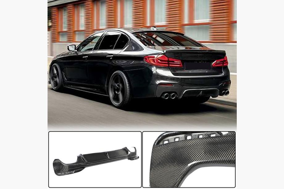 BMW 5 Serie G30/G31 2017–2023 Achterbumper diffuser V3 (voor M-Sport/M5 F90, carbon) Image
