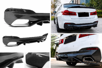 BMW 5 Serie G30/G31 2017–2023 Achterbumperdiffuser V4 (voor M-Sport/M5 F90, carbon) foto 1