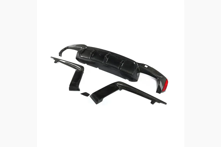BMW 5 Serie G30/G31 2017–2023 Achterbumper diffuser V5 (voor M-Sport/M5 F90, carbon) Foto 2