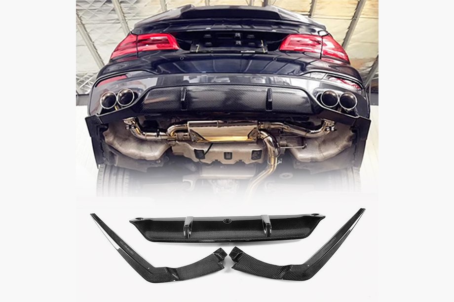 BMW 5 Serie G30/G31 2017–2023 Achterbumper diffuser V6 (voor M-Sport, carbon) Image