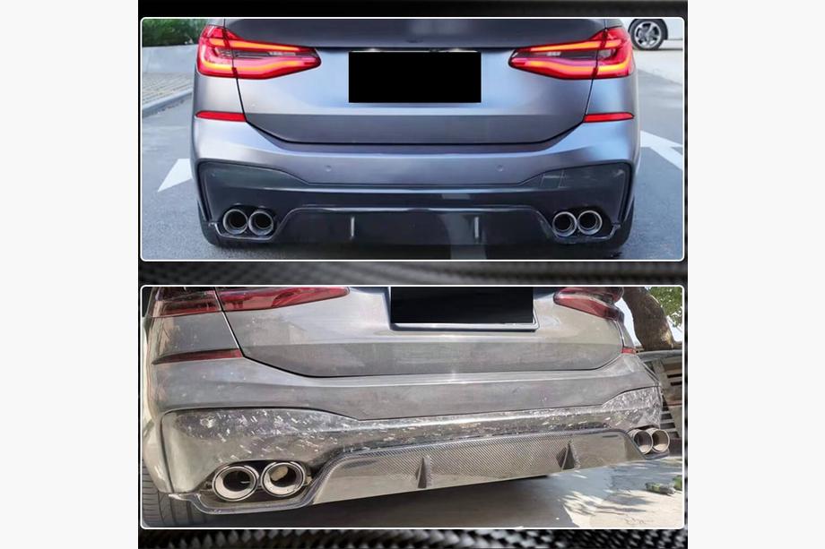 BMW 6-serie G32 2017– Achterbumperdiffuser V1 (voor M-Sport 2017-2020, Carbon) Foto 4