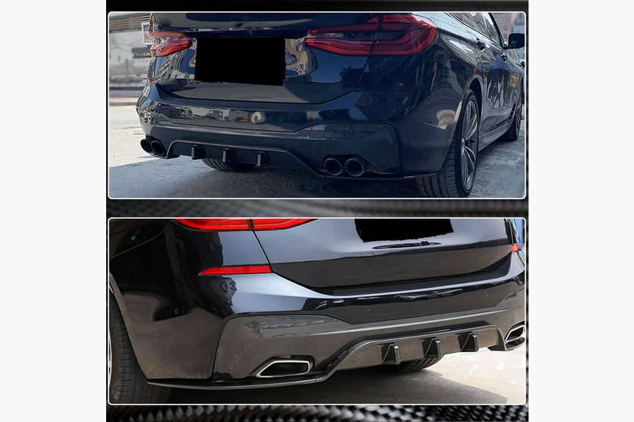BMW 6-serie G32 2017– Achterbumper diffuser V2 (voor M-Sport 2017-2020, carbon) Foto 4
