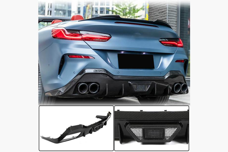 BMW 8-serie G14/G15/G16 2018– Achterbumper diffuser V1 (voor G14/G15 M-Sport, carbon) Foto 1