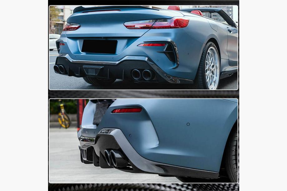 BMW 8-serie G14/G15/G16 2018– Achterbumper diffuser V1 (voor G14/G15 M-Sport, carbon) Foto 3