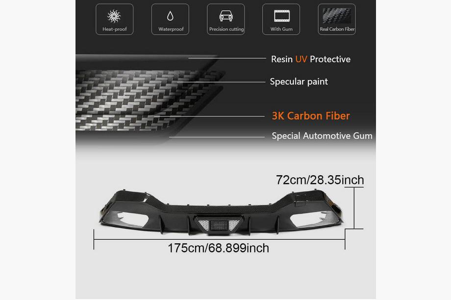 BMW 8-serie G14/G15/G16 2018– Achterbumper diffuser V1 (voor G14/G15 M-Sport, carbon) Foto 4