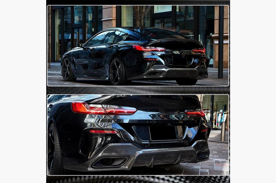 BMW 8-serie G14/G15/G16 2018– Achterbumper diffuser V2 (voor G16 M-Sport, carbon) Foto 4
