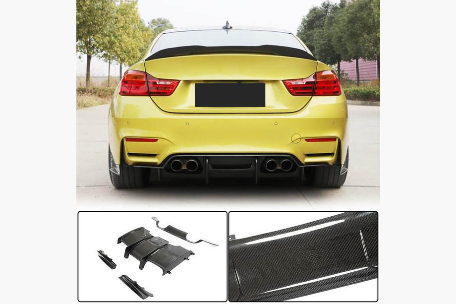 BMW 4 Serie F32/F33/F36 2012–2020 Achterbumper diffuser V1 (voor F82/F83, carbon) Image