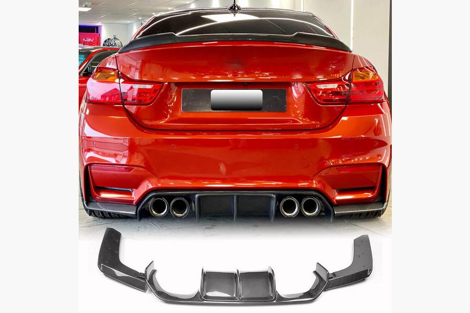 BMW 4 Serie F32/F33/F36 2012–2020 Achterbumper diffuser V6 (voor F82/F83, carbon) Foto 1