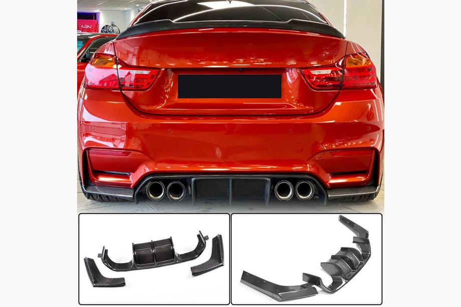 BMW 4 Serie F32/F33/F36 2012–2020 Achterbumper diffuser V6 (voor F82/F83, carbon) Foto 2