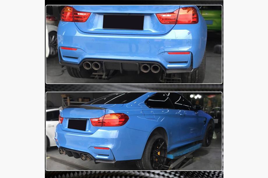 BMW 4 Serie F32/F33/F36 2012–2020 Achterbumper diffuser V6 (voor F82/F83, carbon) Foto 4
