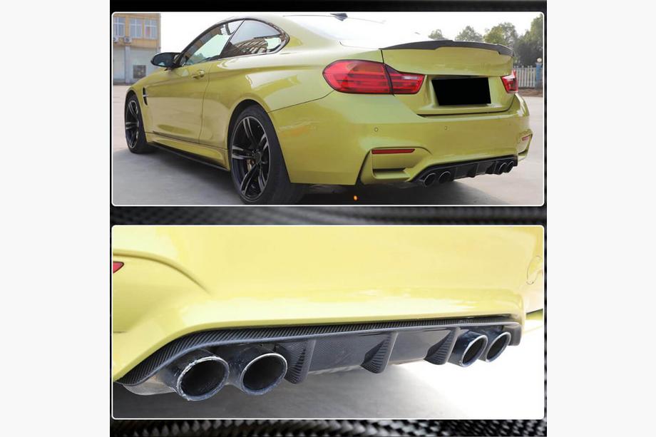 BMW 4 Serie F32/F33/F36 2012–2020 V8 achterbumper diffuser (voor F82/F83, carbon) Foto 4