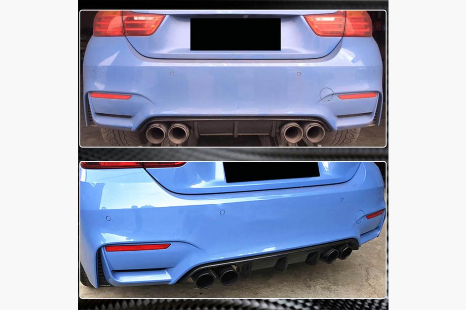 BMW 4 Serie F32/F33/F36 2012–2020 V8 achterbumper diffuser (voor F82/F83, carbon) Foto 5