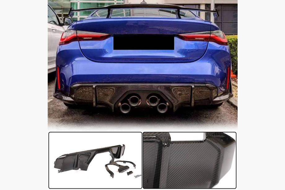 BMW 3 Serie G20/G21 2018– Achterbumper diffuser V2 (voor G80, carbon) Image
