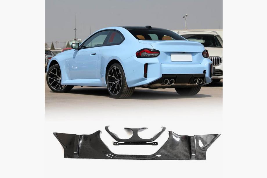 BMW 2 Serie G42 2021– Achterbumper diffuser V1 (voor G87, carbon) Image