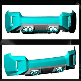Achterbumper diffuser V4 (voor G87, carbon) foto 2