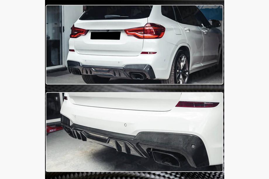 BMW X3 G01 2018– Achterbumper diffuser (voor originele M-Sport 2018-2021, carbon) Foto 3