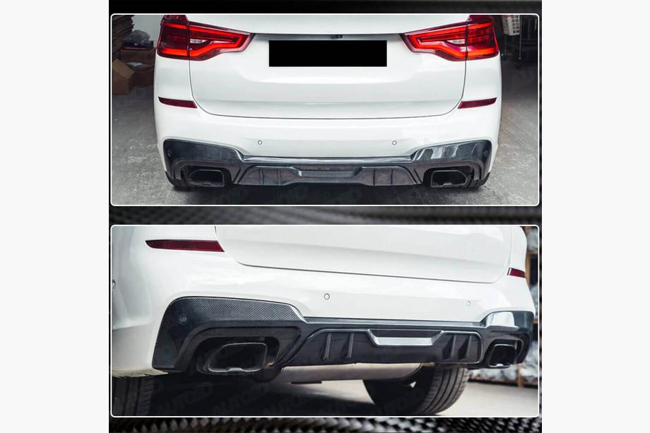 BMW X3 G01 2018– Achterbumper diffuser (voor originele M-Sport 2018-2021, carbon) Foto 4