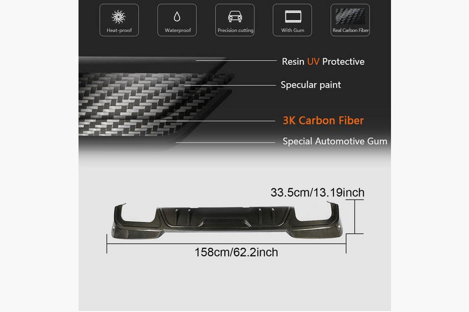 BMW X3 G01 2018– Achterbumper diffuser (voor originele M-Sport 2018-2021, carbon) Foto 5