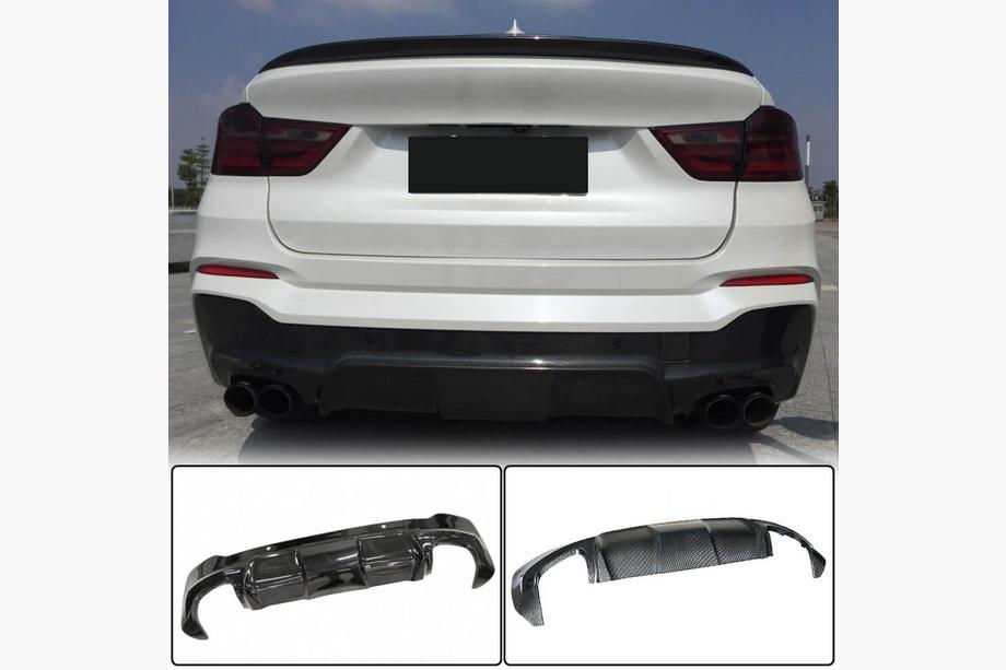 BMW X4 F26 2014–2018 Achterbumper diffuser (voor M-Sport, carbon) Image