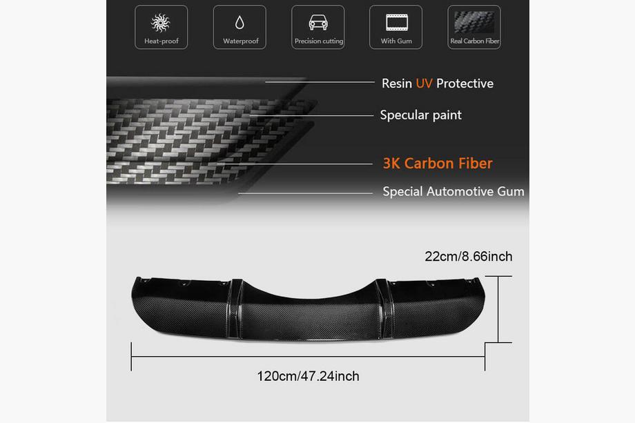 BMW X5 F15 2013–2018 Achterbumper diffuser V2 (voor M-Sport, carbon) Image