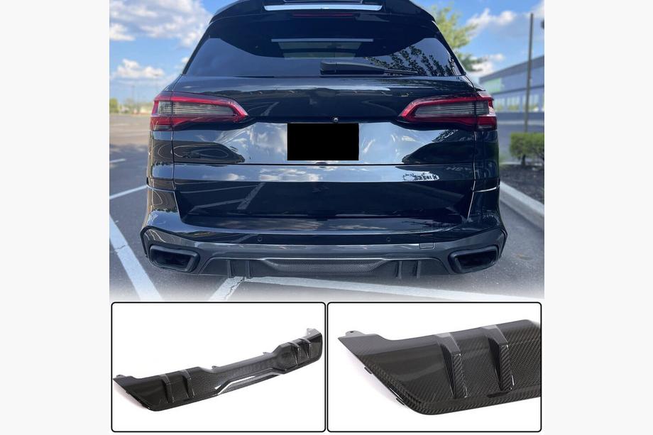 BMW X5 G05 2019–2026 Achterbumper diffuser V1 (2018-2022, echt carbon) Foto 1