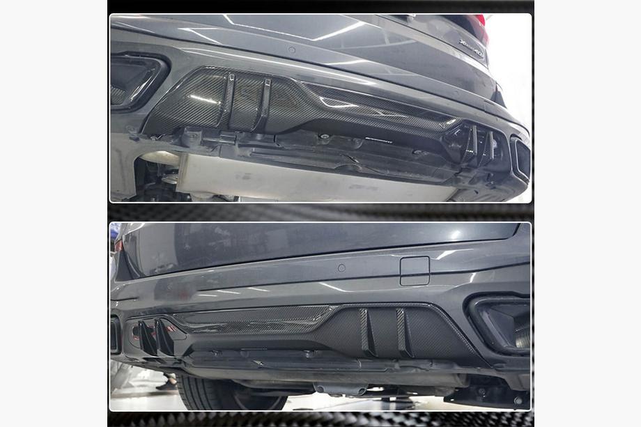 BMW X5 G05 2019–2026 Achterbumper diffuser V1 (2018-2022, echt carbon) Foto 5