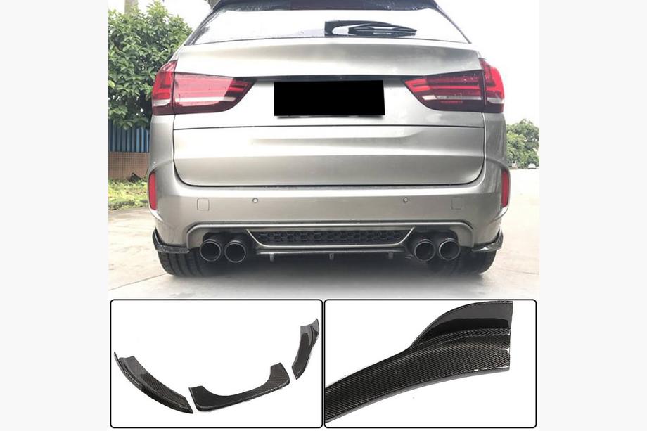 BMW X6 F16 2014–2019 Achterbumper diffuser V1 (voor F86, carbon) Foto 1