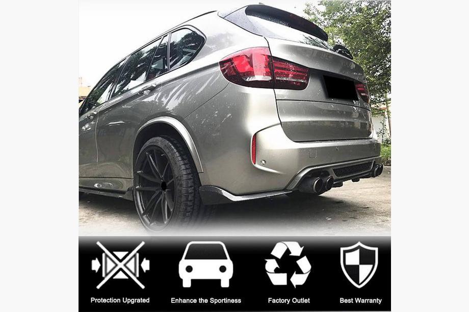 BMW X6 F16 2014–2019 Achterbumper diffuser V1 (voor F86, carbon) Foto 2