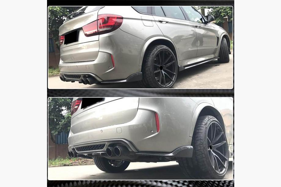 BMW X6 F16 2014–2019 Achterbumper diffuser V1 (voor F86, carbon) Foto 4