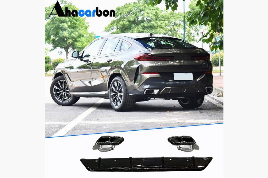 BMW X6 G06 2019–2027 ABS achterbumper diffuser (voor M-Sport, 2023+) Image