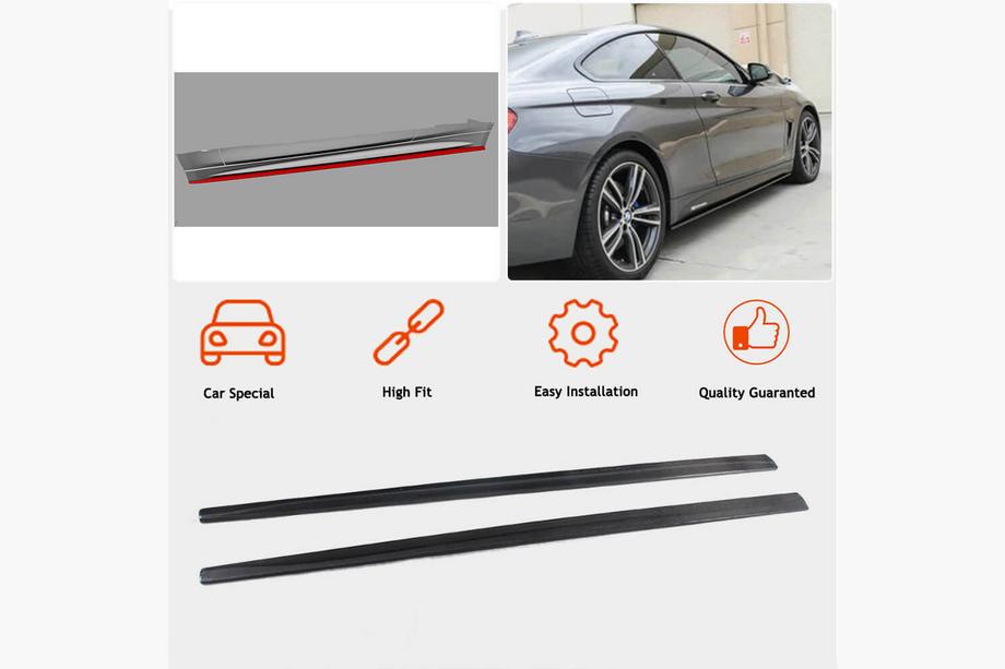 BMW 4 Serie F32/F33/F36 2012–2020 Sideskirt extensions V2 (voor F32/F33 M-Sport, carbon) Foto 2