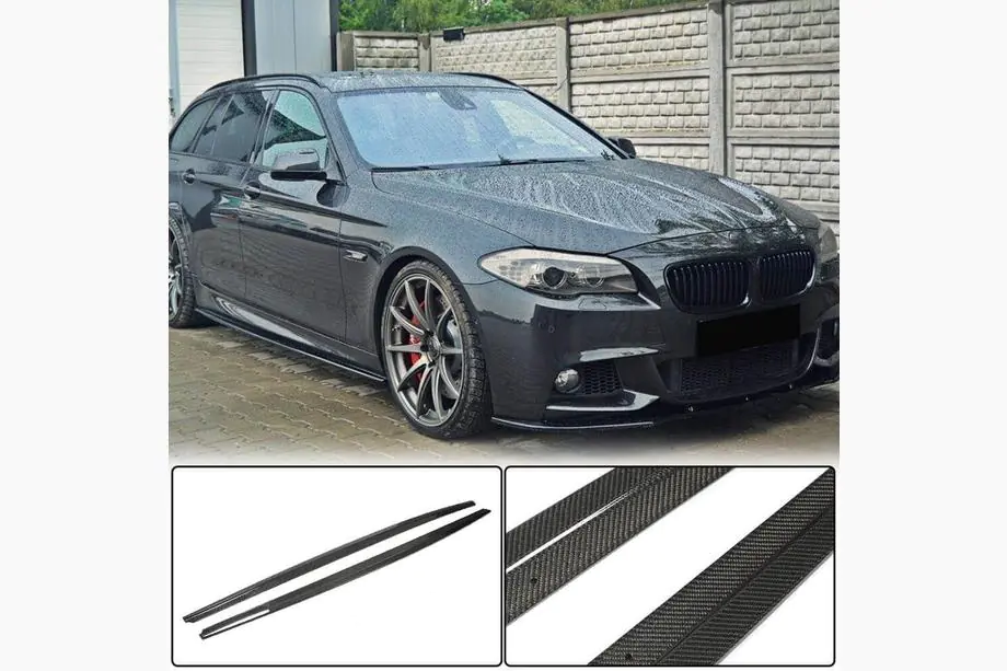 BMW 5 Serie F10/F11 2010–2016 Sideskirt extensions (voor M-Sport/M5 sideskirts, carbon) Image