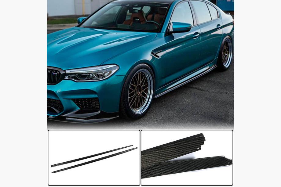 BMW 5 Serie G30/G31 2017–2023 Sideskirt extensions V2 (voor M-Sport/M5, carbon) Image