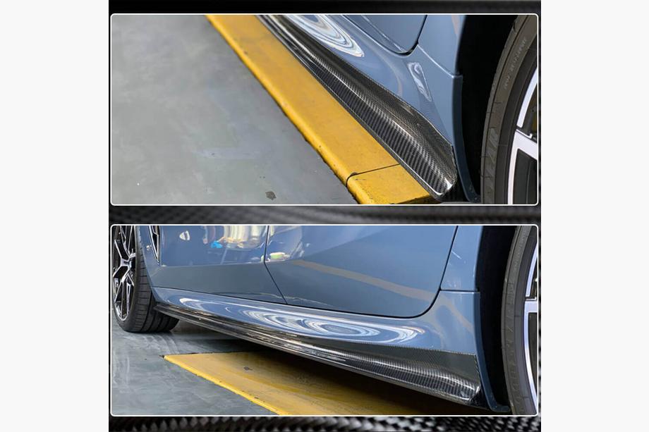 BMW 8-serie G14/G15/G16 2018– Side skirt extensions V1 (voor G16 M-Sport/F93 M8, carbon) Foto 5