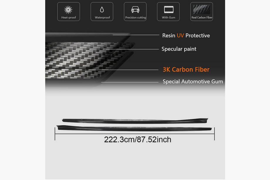 BMW 8-serie G14/G15/G16 2018– Side skirt extensions V1 (voor G16 M-Sport/F93 M8, carbon) Foto 6
