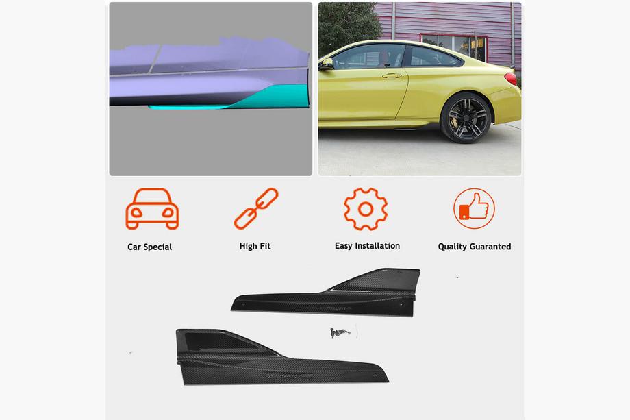 BMW 3 Serie F30/F31 2012–2019 V3 side skirt extensions (voor M3 side skirts, carbon) Foto 2