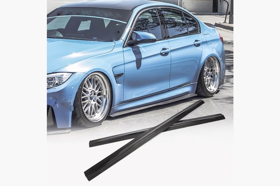BMW 3 Serie F30/F31 2012–2019 Sideskirt extensies V2 (voor M3 sideskirts, carbon) Foto 1