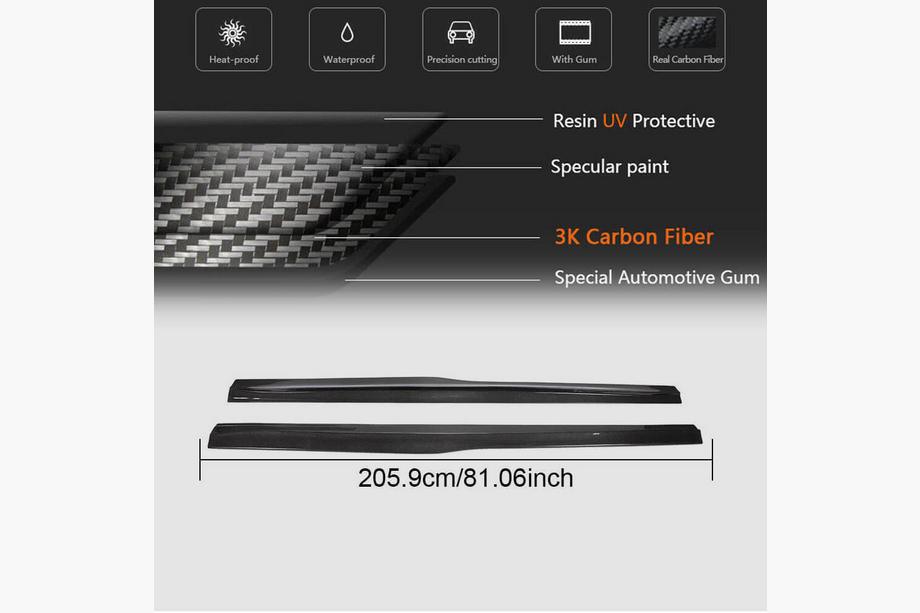 BMW 3 Serie F30/F31 2012–2019 Sideskirt extensies V2 (voor M3 sideskirts, carbon) Foto 5