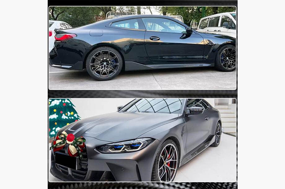 BMW 4-serie G22/23/26 2020– Dorpelcovers Dry Carbon V2 (voor G82/G83) Foto 5