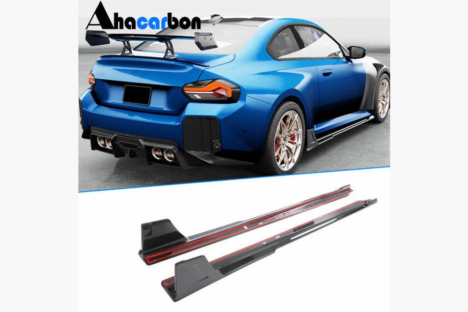 BMW 2 Serie G42 2021– Side skirt extensions V1 (voor G87, carbon) Foto 1